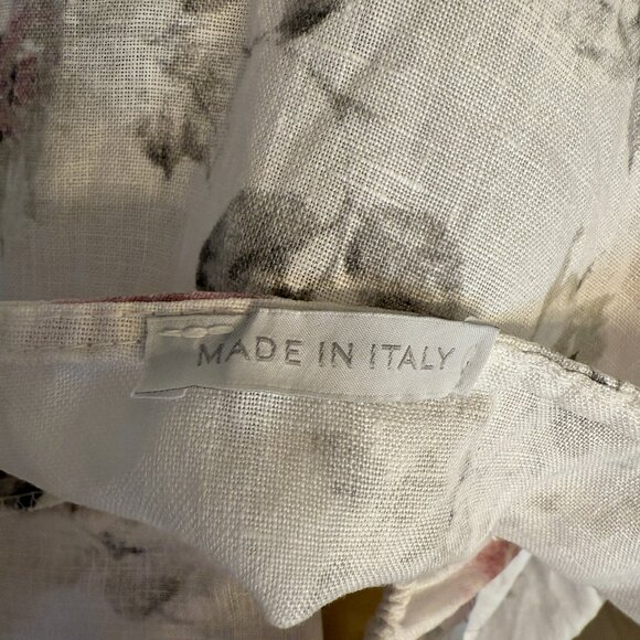 ITALIAN LINEN DRESS Bohemian Peasant Style sleeveless mid length pockets - Picture 8 of 8